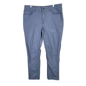 Mens Gap Blue Chino Pants Flat Front Cotton Spandex Blend Stretch Size 34X30